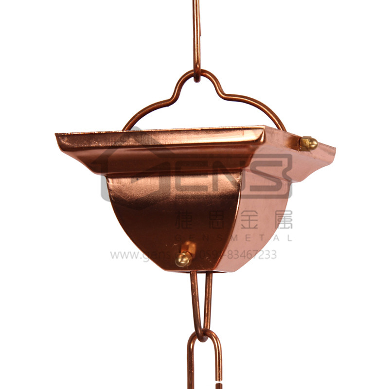 四铜方尊铜雨链 室外铜装饰 GBGRC01021