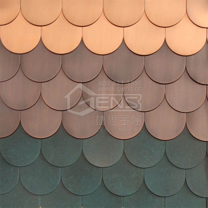 屋面金属瓦 鱼鳞铜瓦